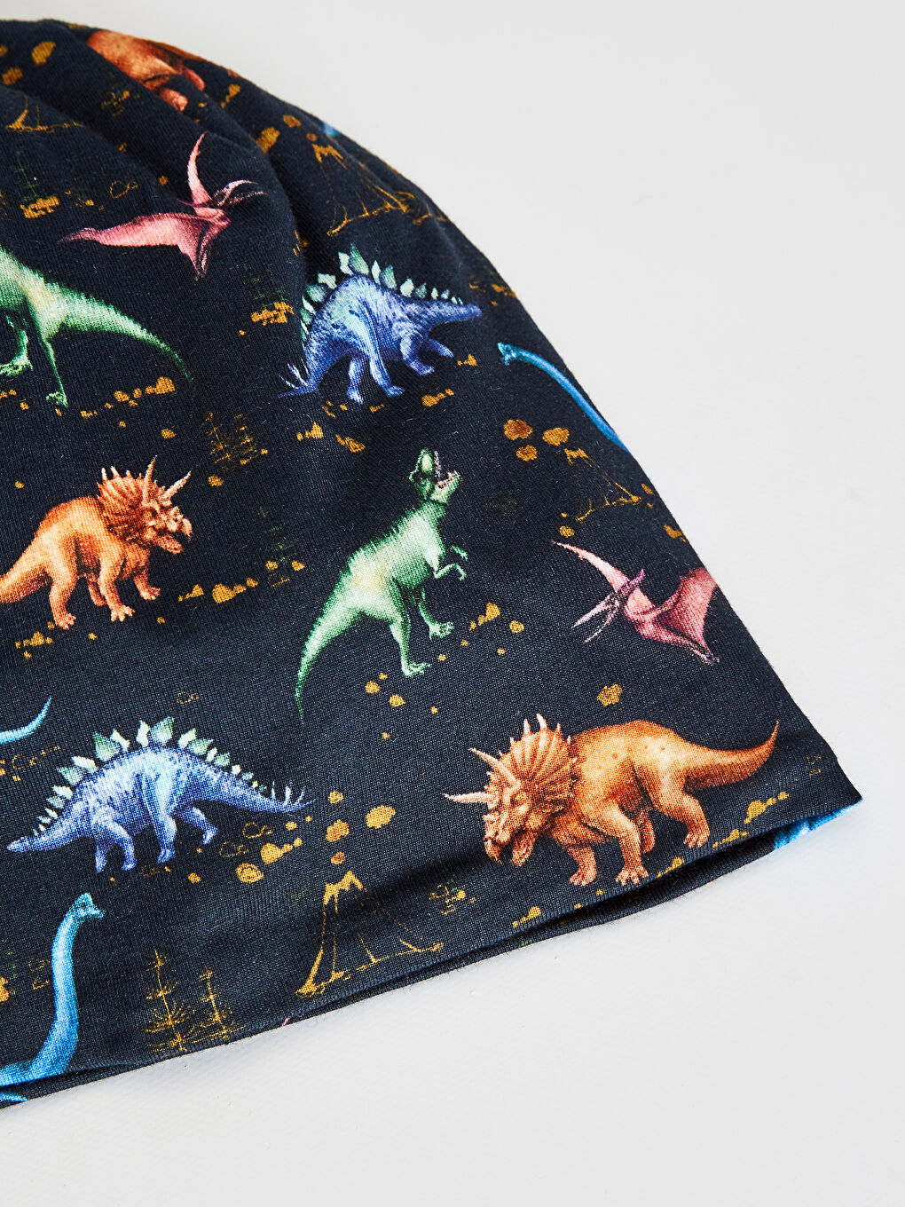 Boy's Dinosaur Printed Cotton Jersey Beanie-3