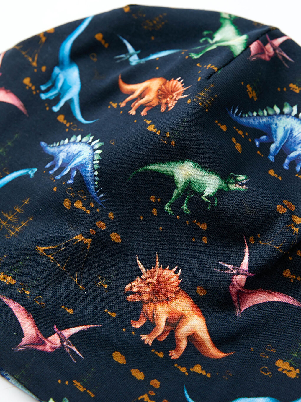 Boy's Dinosaur Printed Cotton Jersey Beanie-1