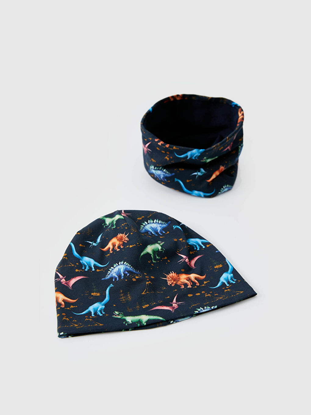 Boy's Dinosaur Printed Cotton Jersey Beanie-2