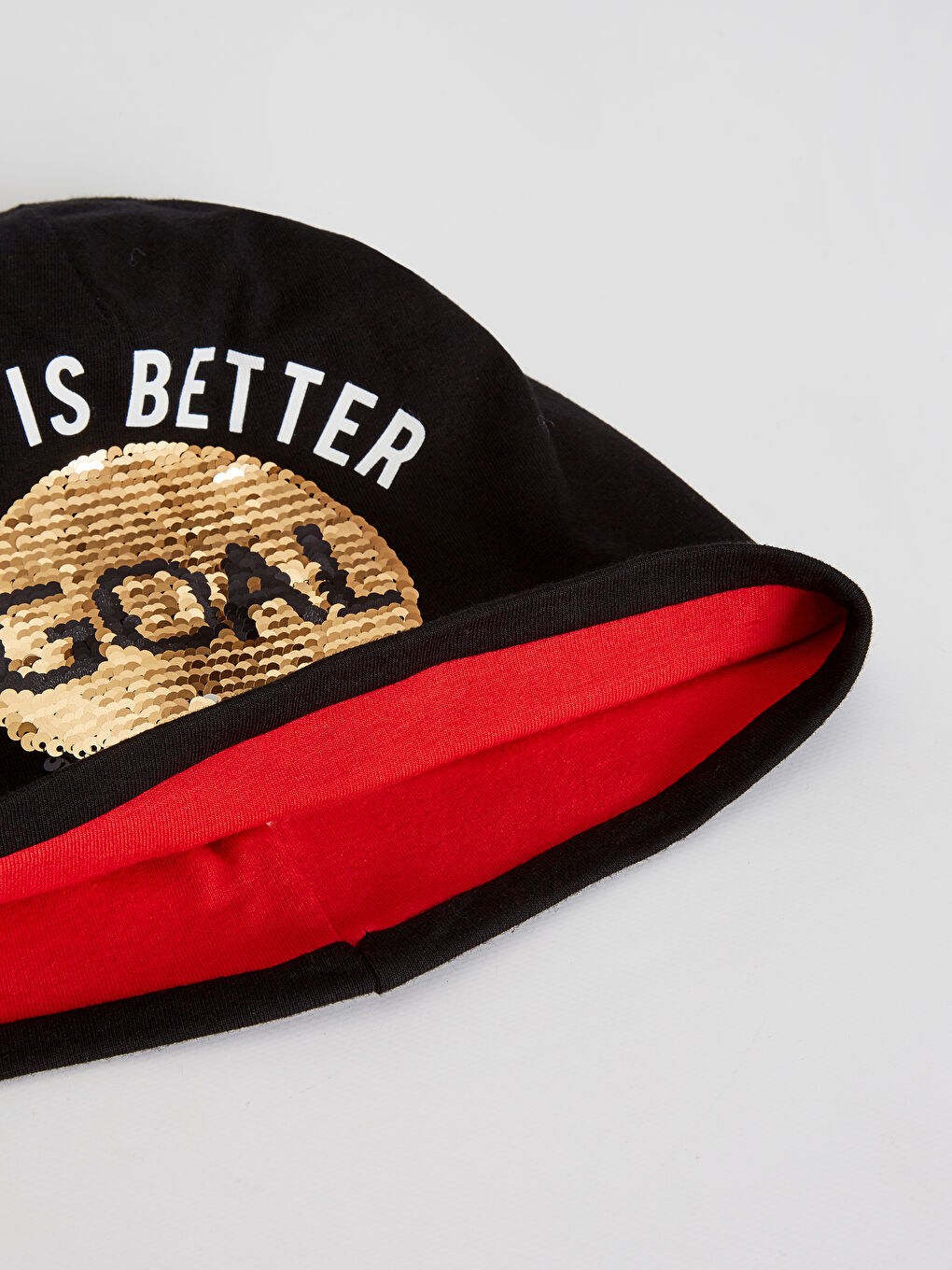 Boy Double Sided Sequined Cotton Jersey Beanie-8