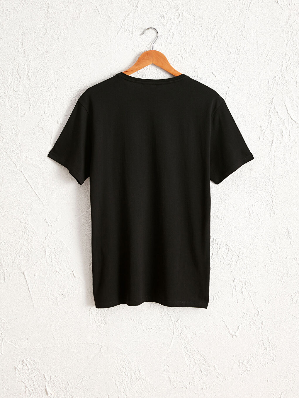 Футболка из чесаного хлопка с круглым вырезом и принтом-1