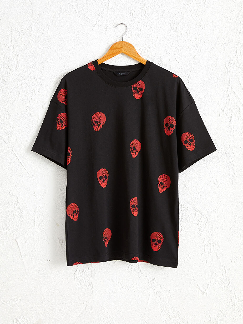 Футболка оверсайз с круглым вырезом и принтом