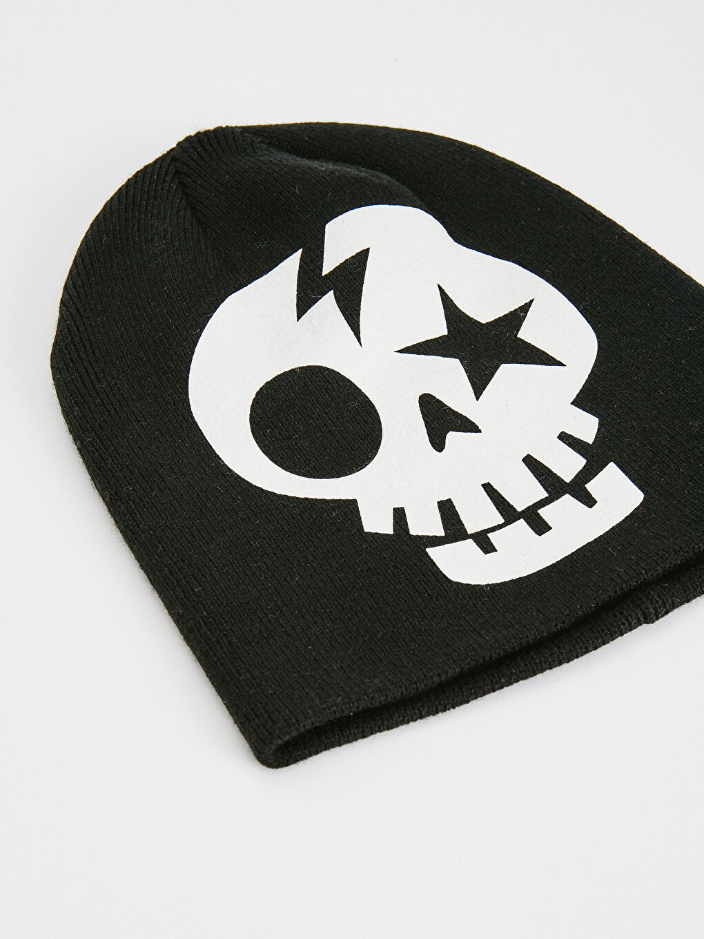 Boy's Skull Printed Tricot Beret-1