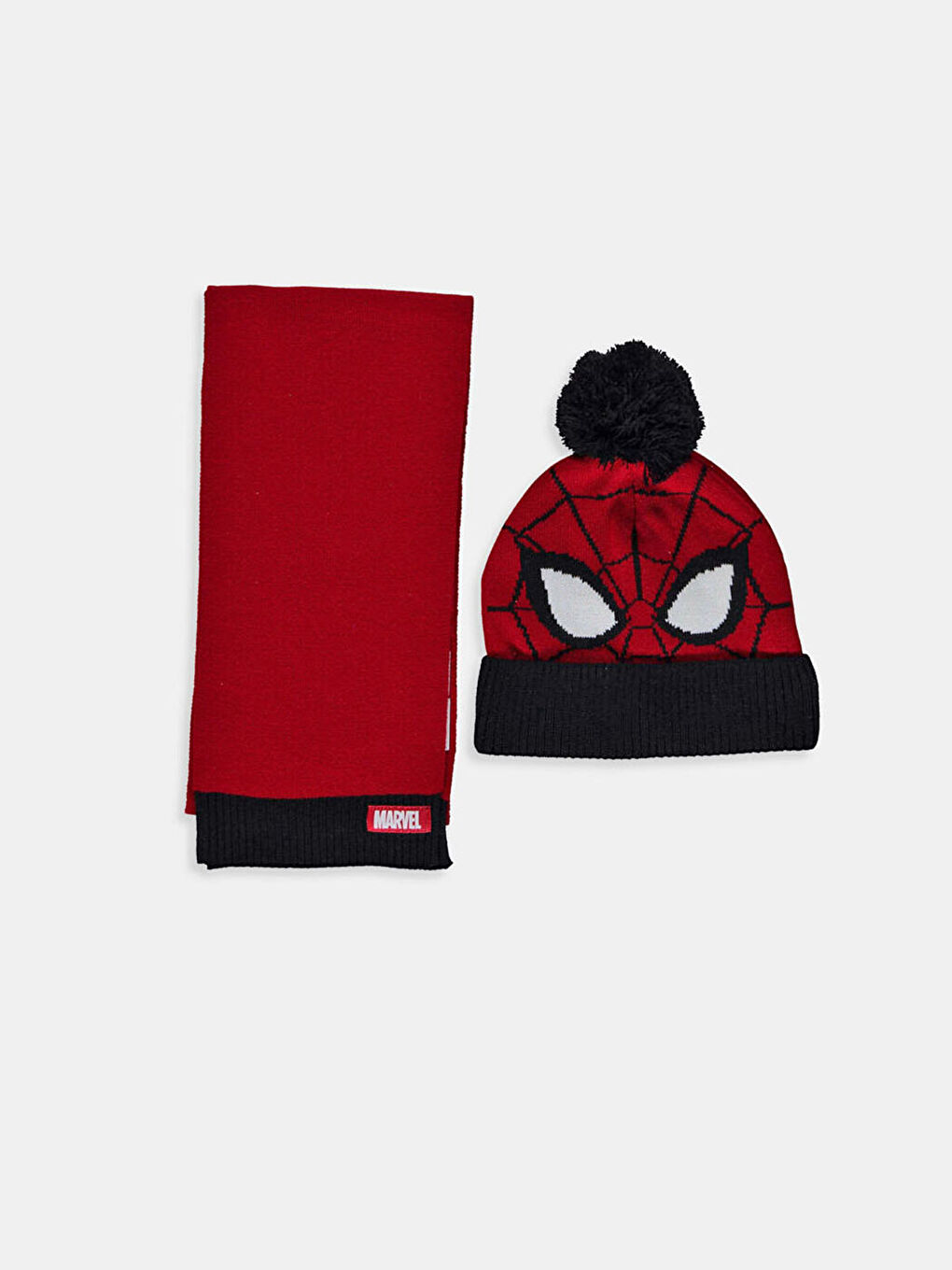 LC Waikiki Boy's Spiderman Licensed Scarf and Beret -0W4738Z4-GZX