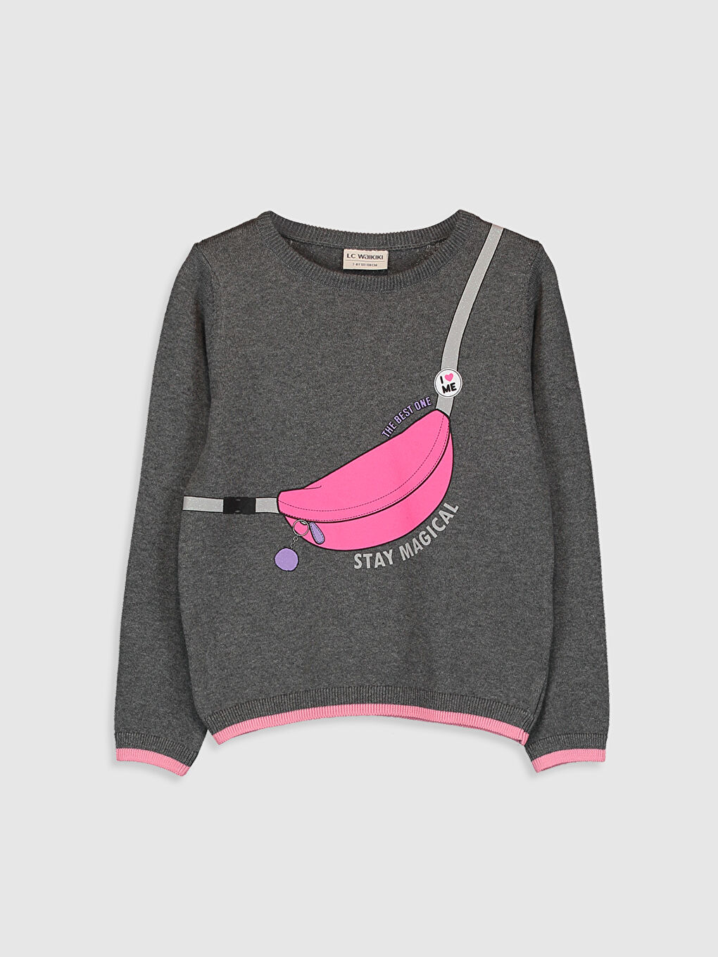 Легкий трикотажный джемпер с рисунком для девочек