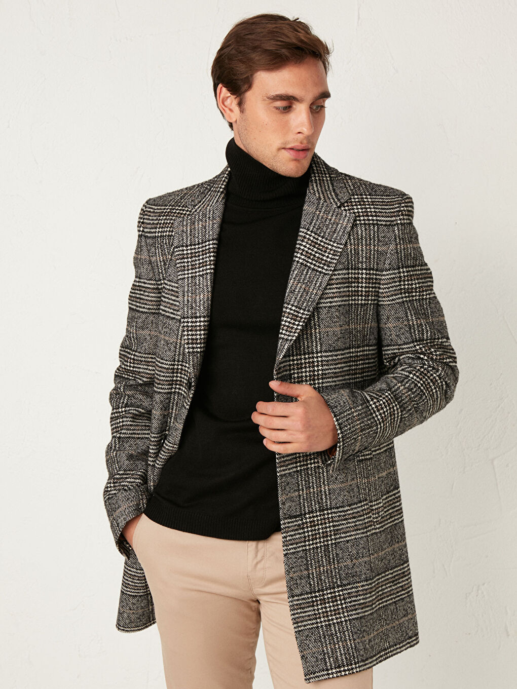 Schmal Geschnittener Schwerer Cabanmantel-5