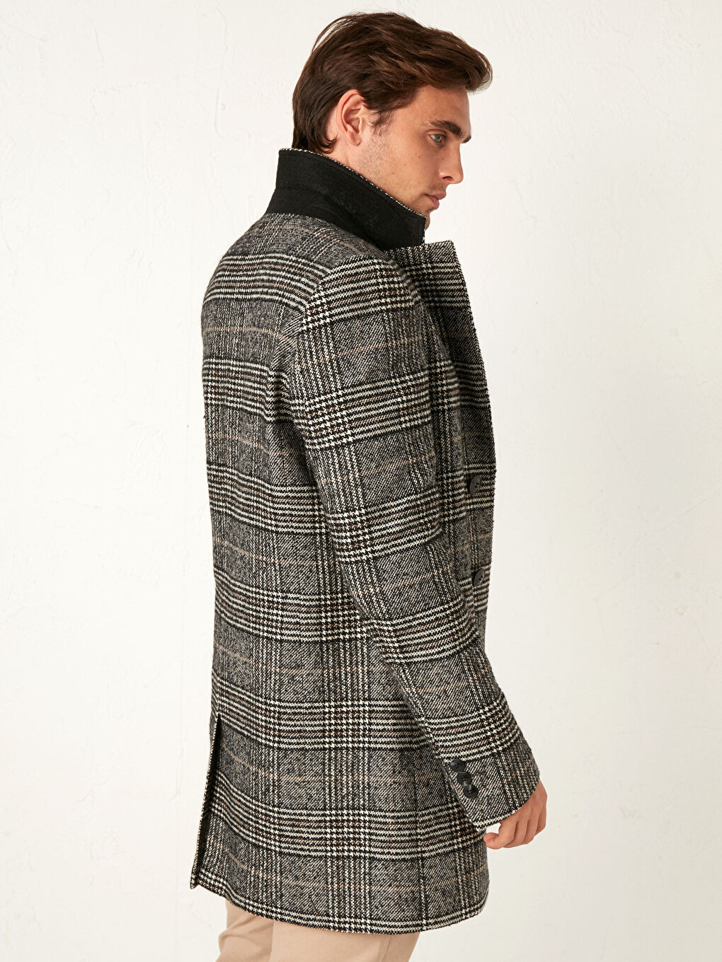 Schmal Geschnittener Schwerer Cabanmantel-8