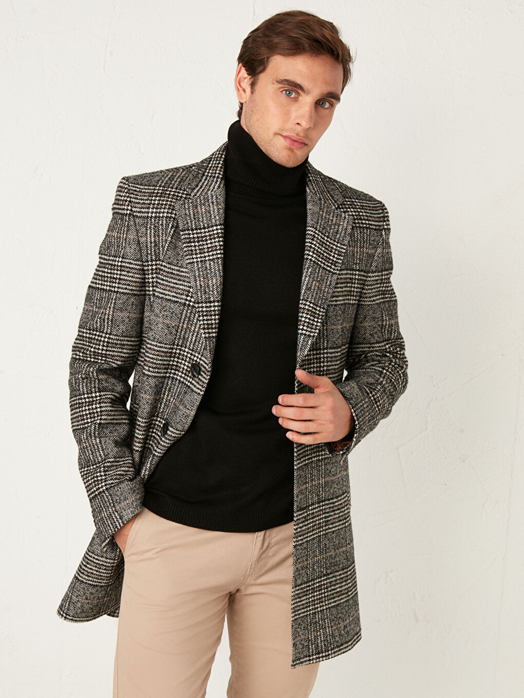 Schmal Geschnittener Schwerer Cabanmantel-4