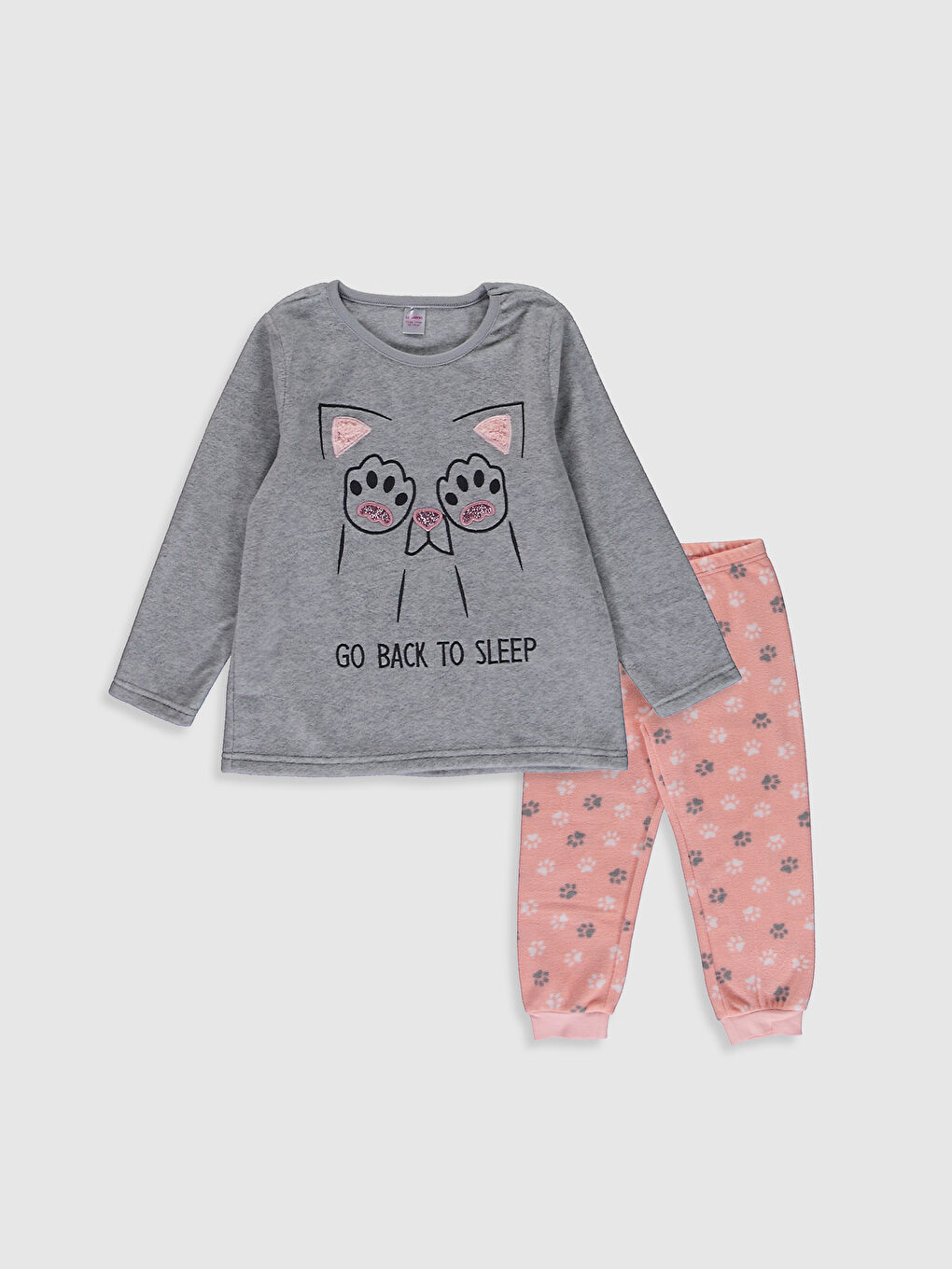 Қыздарға арналған принтті полар пижама жинағы