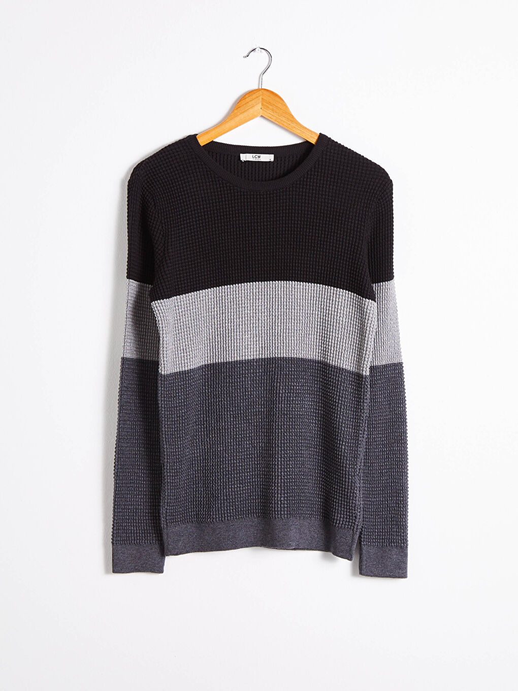 Светр із кольоровими блоками з легкого трикотажу-3