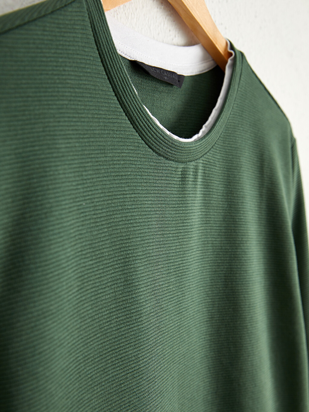 Bisiklet Yaka Basic Uzun Kollu Sweatshirt-1