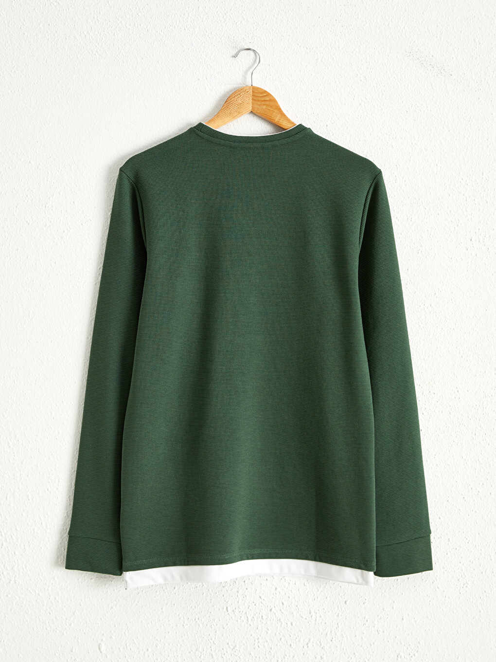 Bisiklet Yaka Basic Uzun Kollu Sweatshirt-2