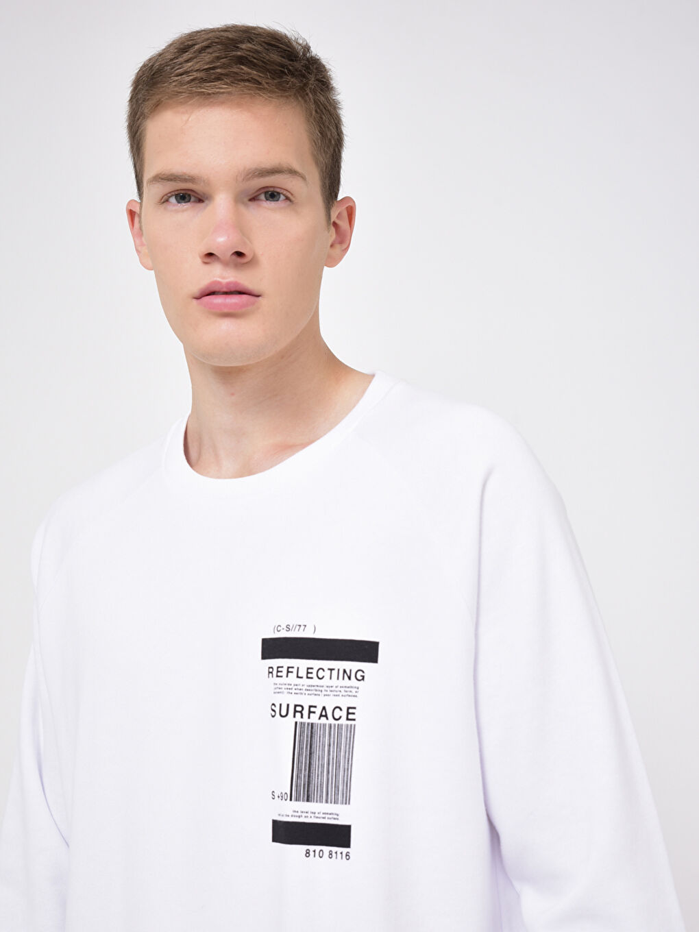 Оверсайз Свитшот с Круглым Вырезом, Длинным Рукавом и Принтом для Мужчин, Толстый-3