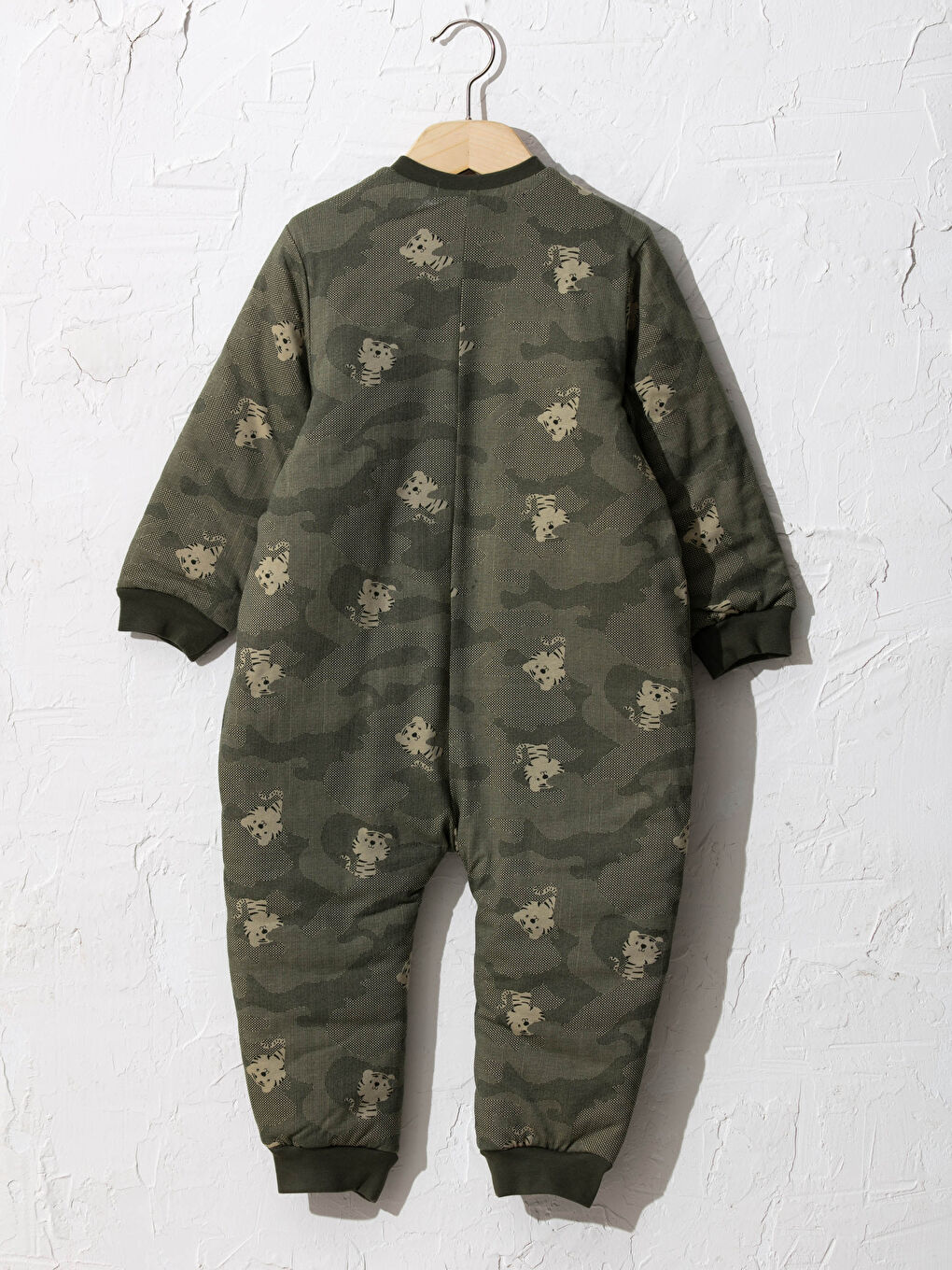 Haki Erkek Bebek Fermuarlı Uyku Tulumu-1