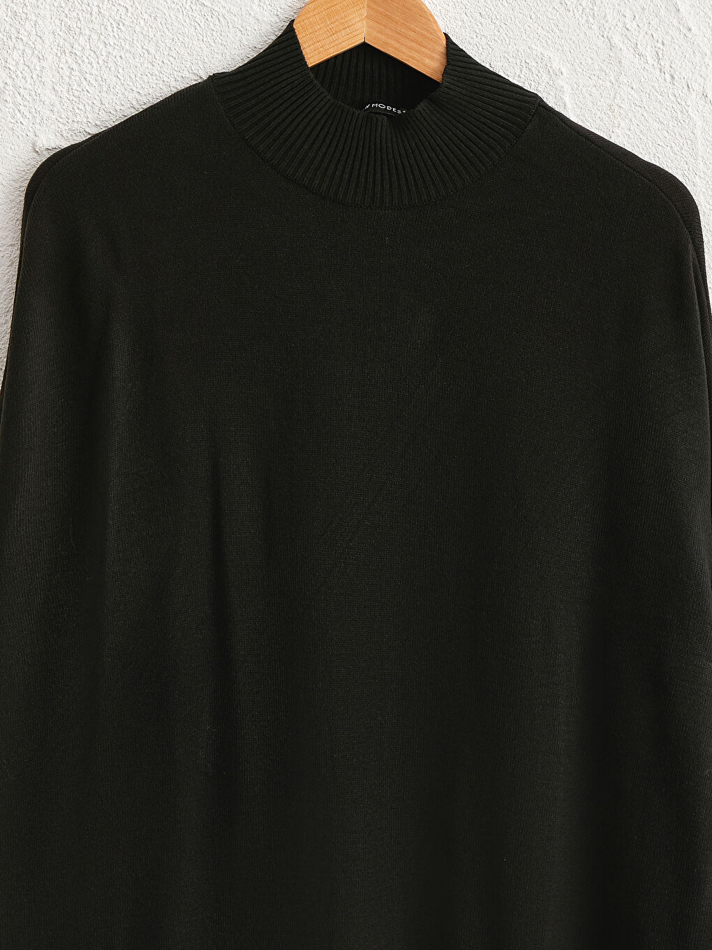 Siyah Düz Salaş Triko Tunik-1