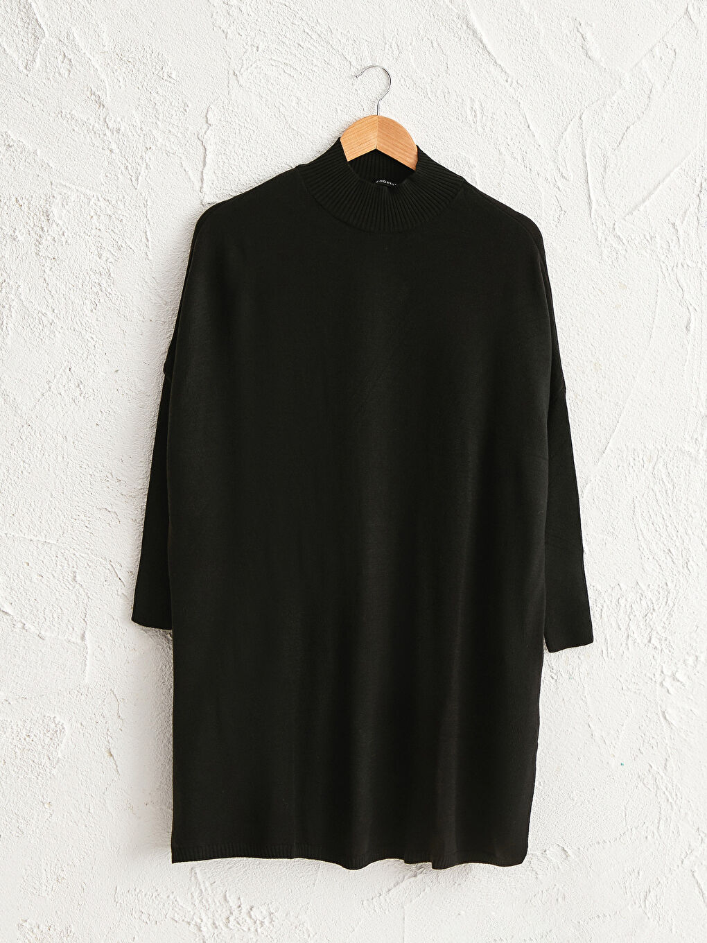 Siyah Düz Salaş Triko Tunik