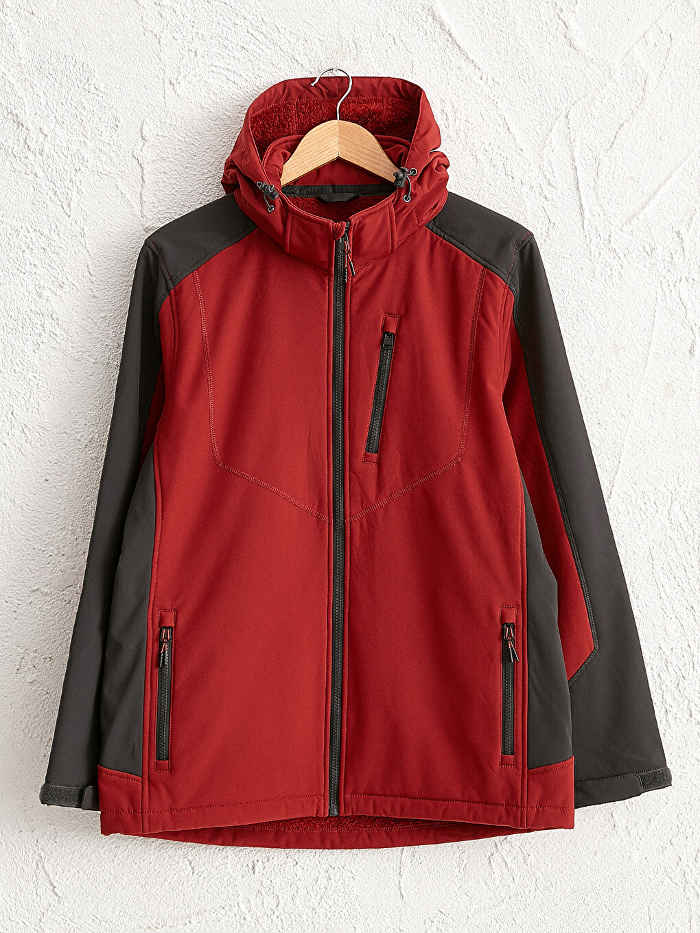 Standing Collar Hooded Men's Windbreaker-8