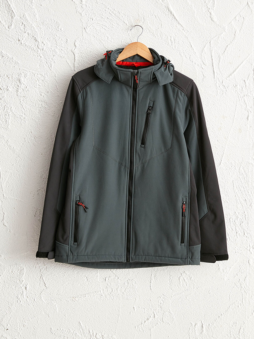 Coupe-vent à Capuche pour Hommes avec Col Cheminée-7