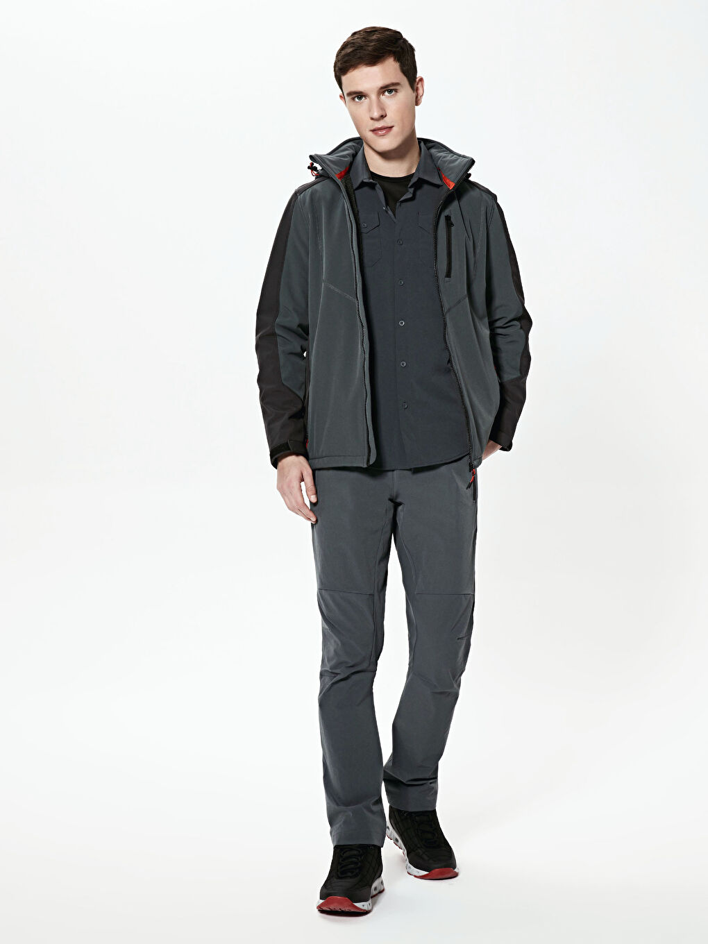 Coupe-vent à Capuche pour Hommes avec Col Cheminée-6