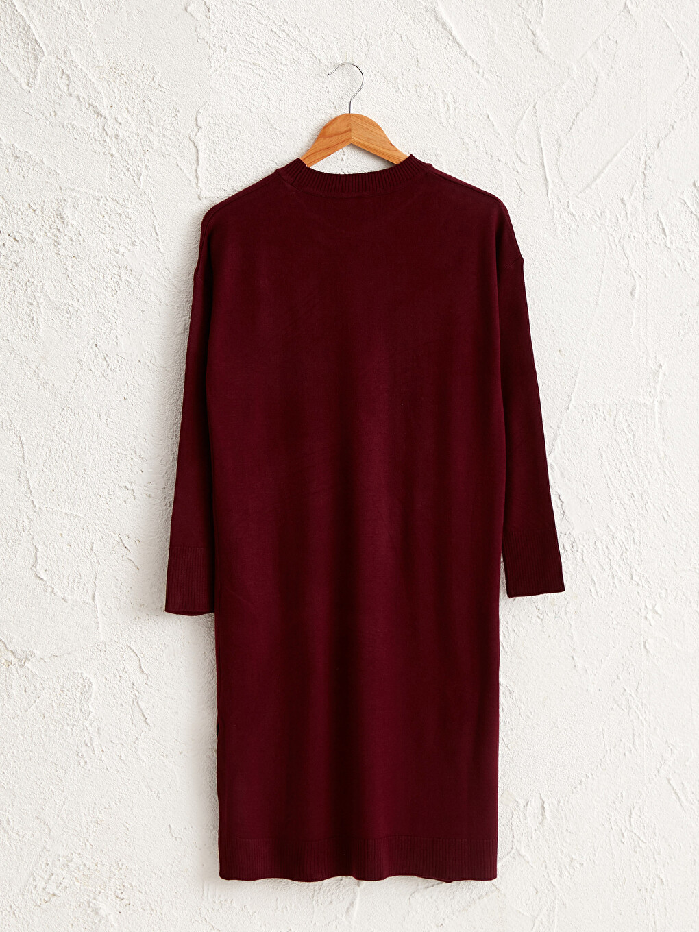Crew Neck Long Sleeve Women Slim Knitwear Tunic-1