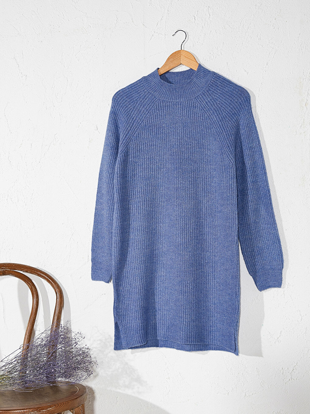 Дамска Плетена Туника с Дълъг Ръкав