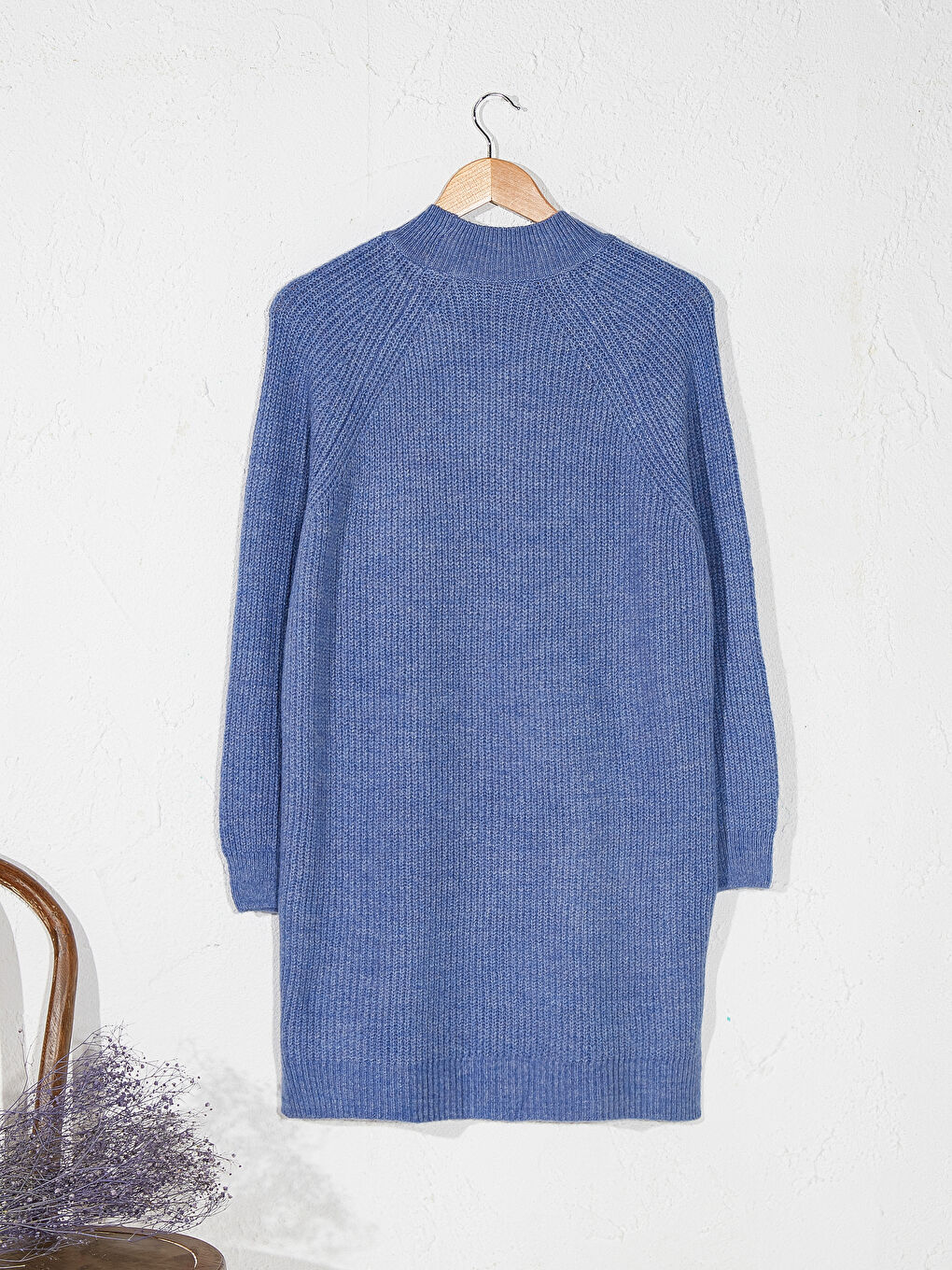 Дамска Плетена Туника с Дълъг Ръкав-2