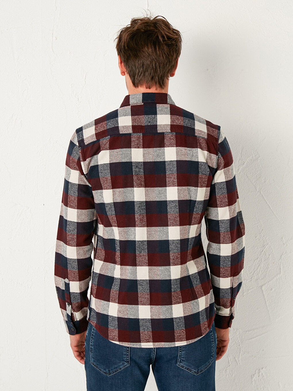 XSIDE Extra Slim Fit Long Sleeve Plaid Men's Lumberjack Shirt -0W5690Z8-LLH