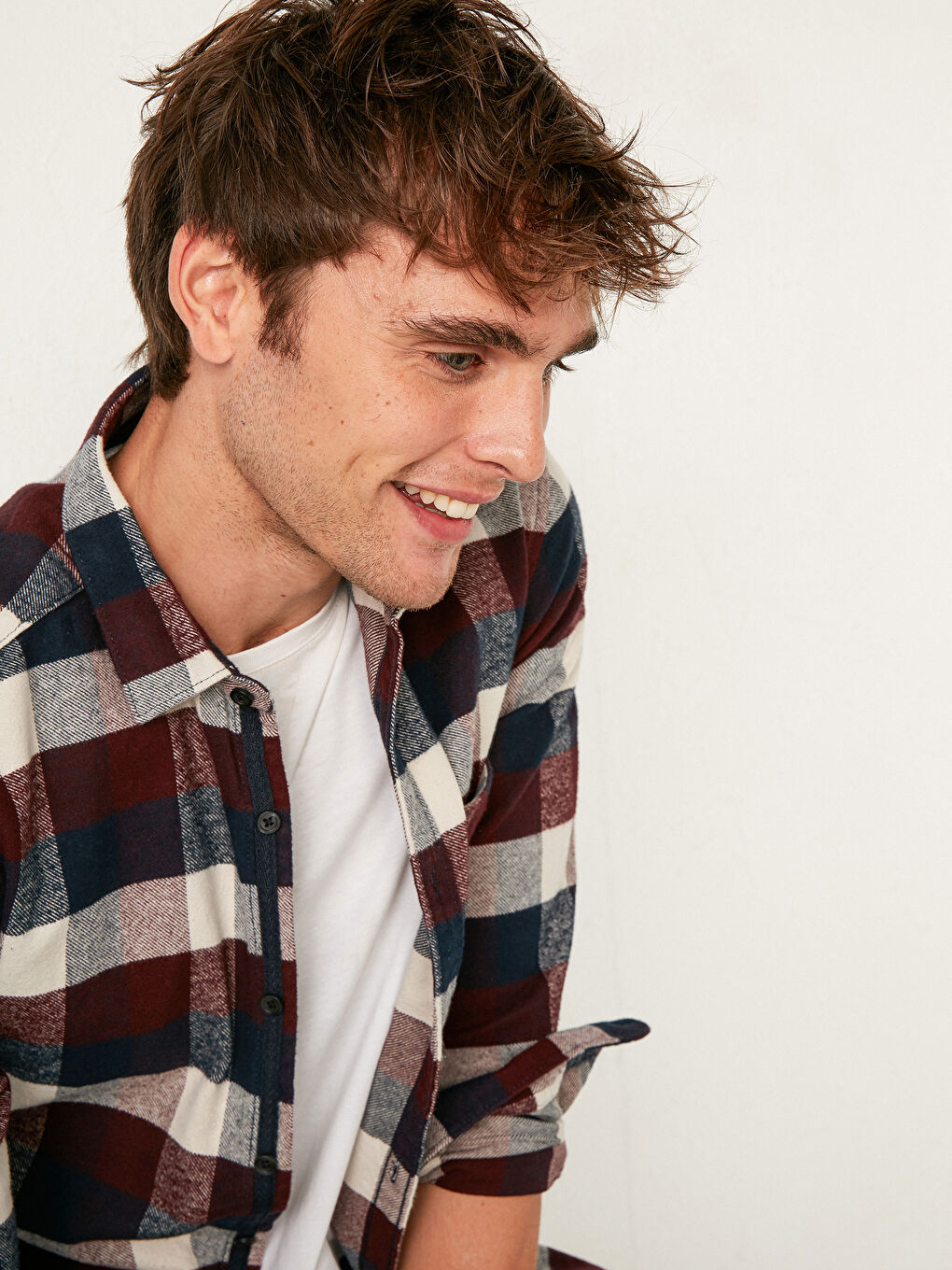 XSIDE Extra Slim Fit Long Sleeve Plaid Men's Lumberjack Shirt -0W5690Z8-LLH