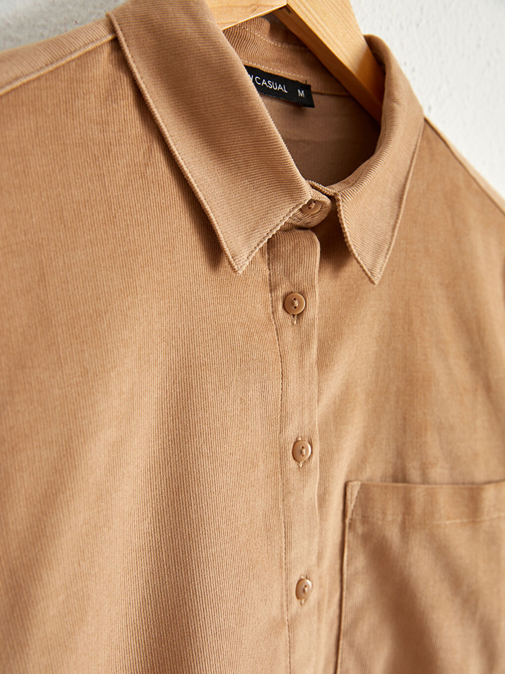 Pocket Detailed Cotton Velvet Shirt-1