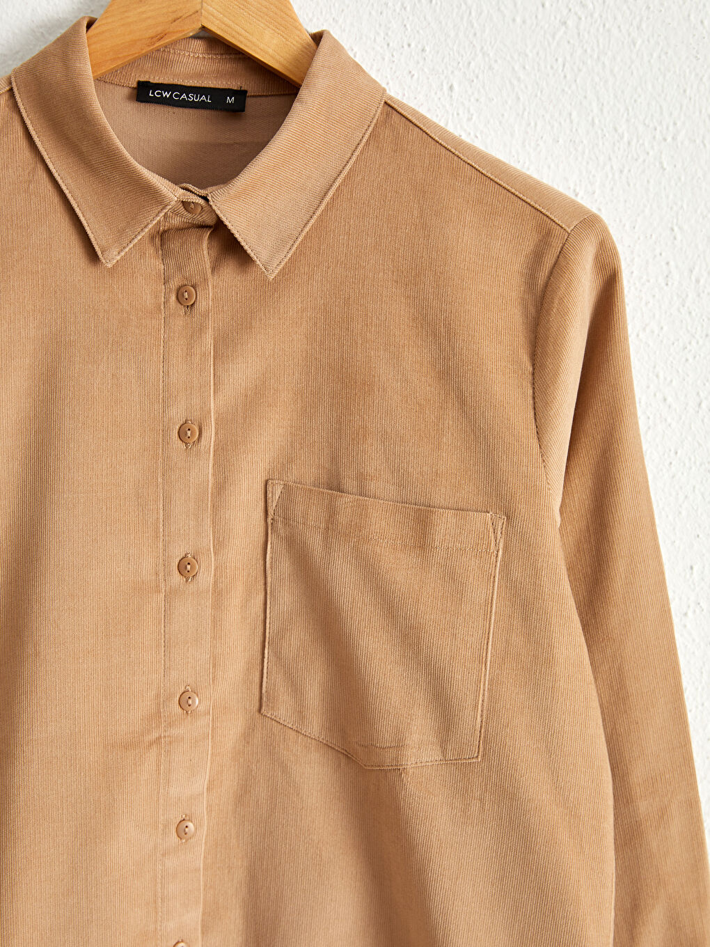 Pocket Detailed Cotton Velvet Shirt-3