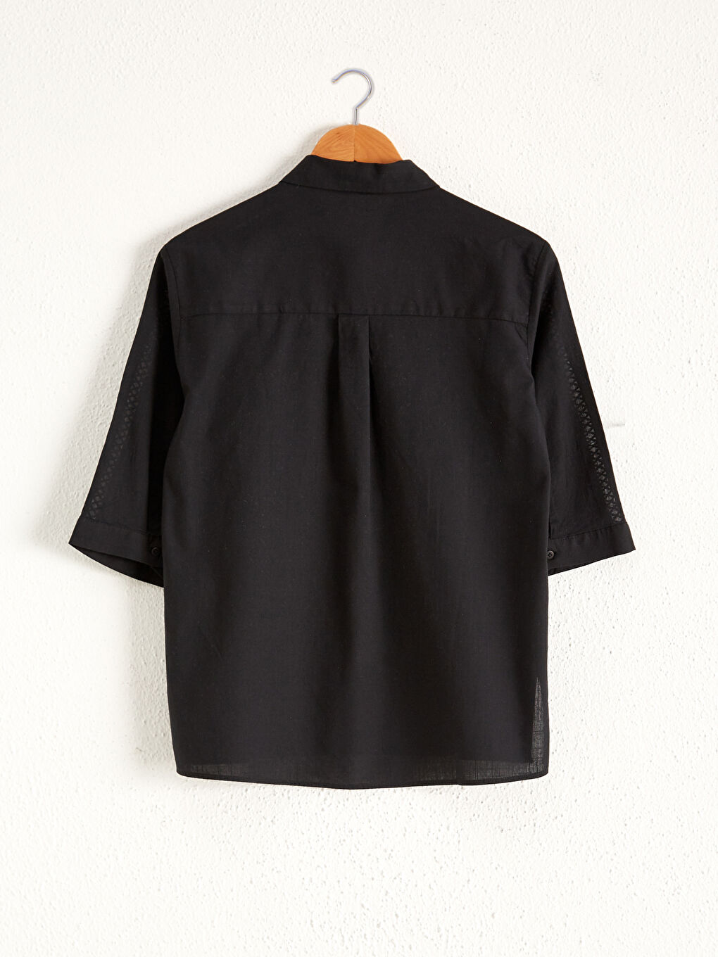 Siyah Cep Detaylı Vual Gömlek-1