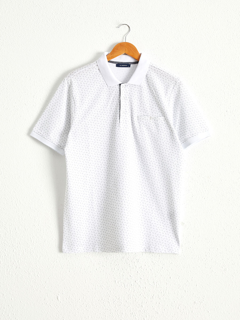 Polo Neck and Short Sleeve Cotton T-Shirt