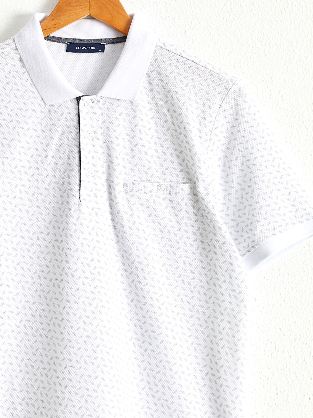 Polo Neck and Short Sleeve Cotton T-Shirt-2