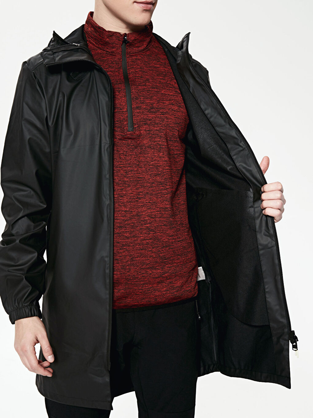 Regular Fit Hooded Men's Raincoat-4