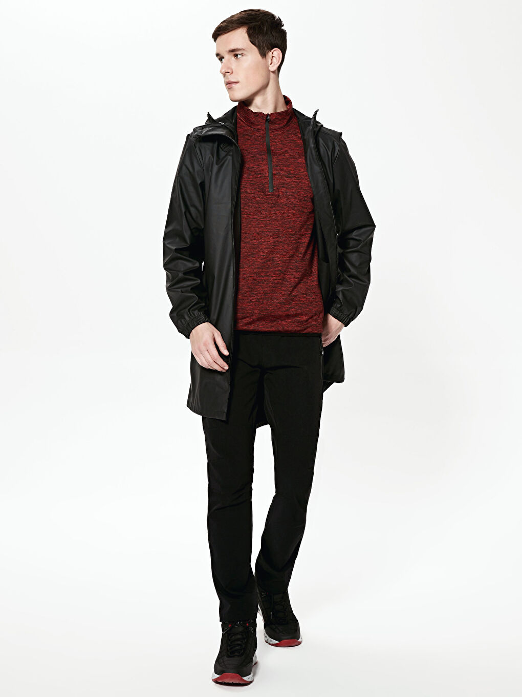 Regular Fit Hooded Men's Raincoat-3