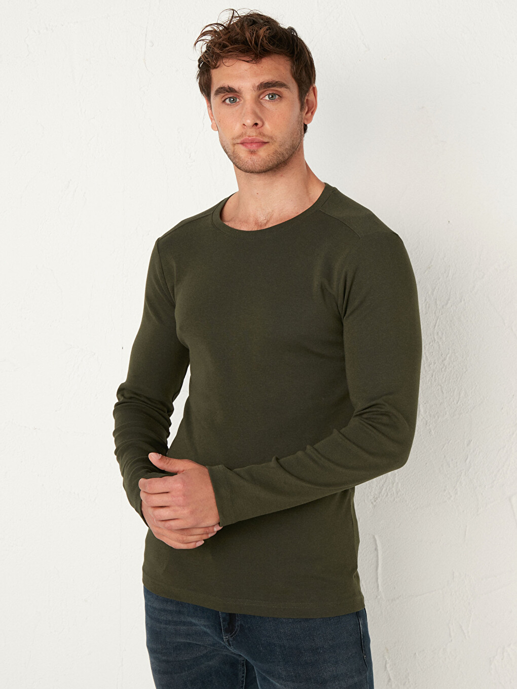 Crew Neck Basic Long Sleeve T-shirt-2