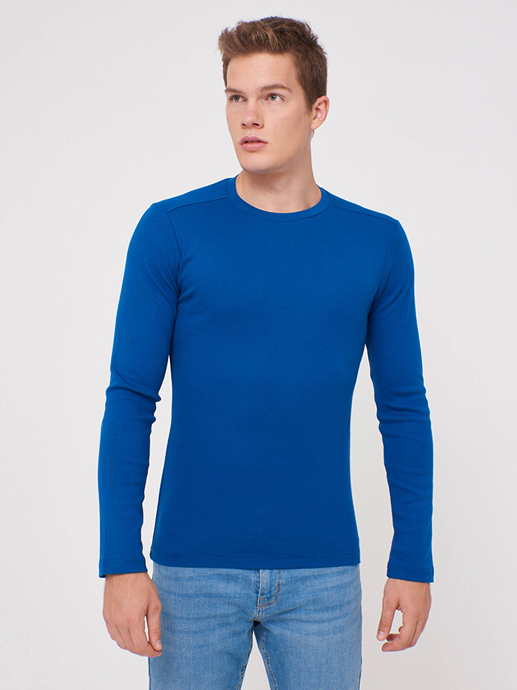 Mavi Bisiklet Yaka Basic Uzun Kollu Tişört