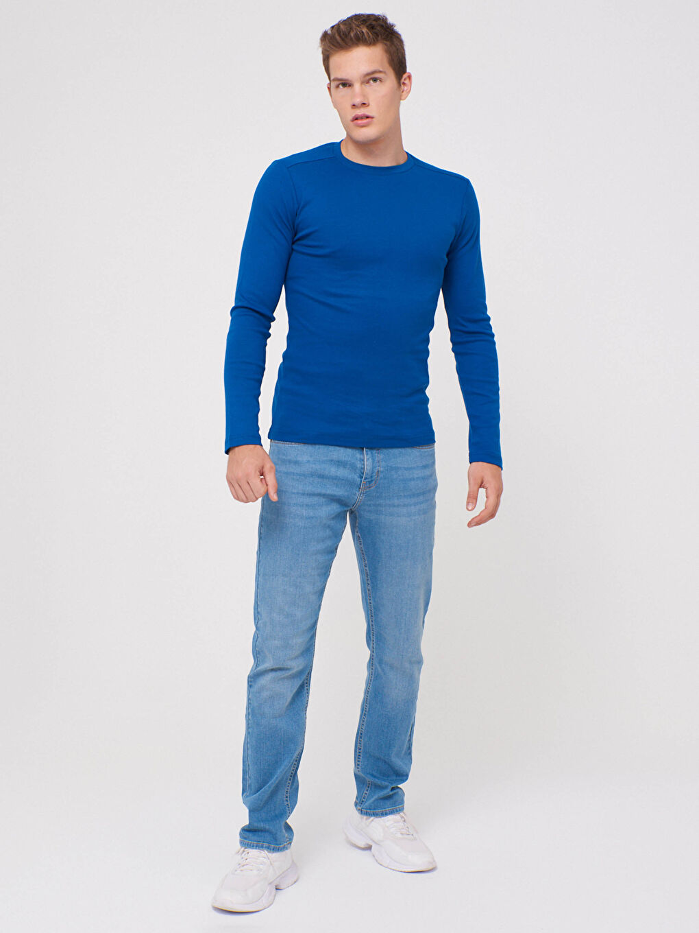 Mavi Bisiklet Yaka Basic Uzun Kollu Tişört-2