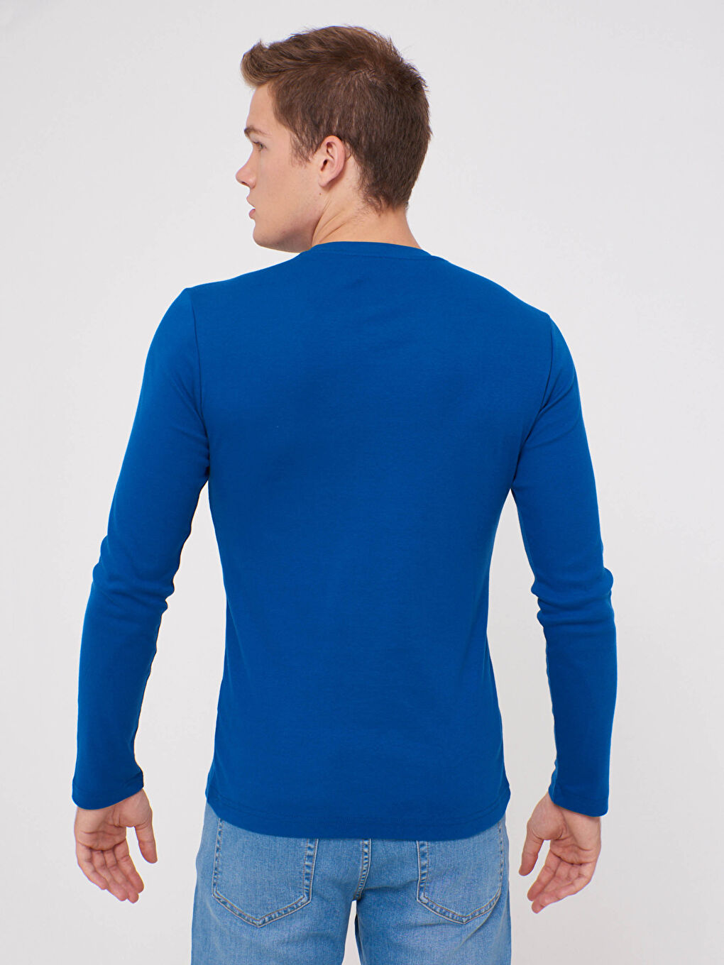 Mavi Bisiklet Yaka Basic Uzun Kollu Tişört-3