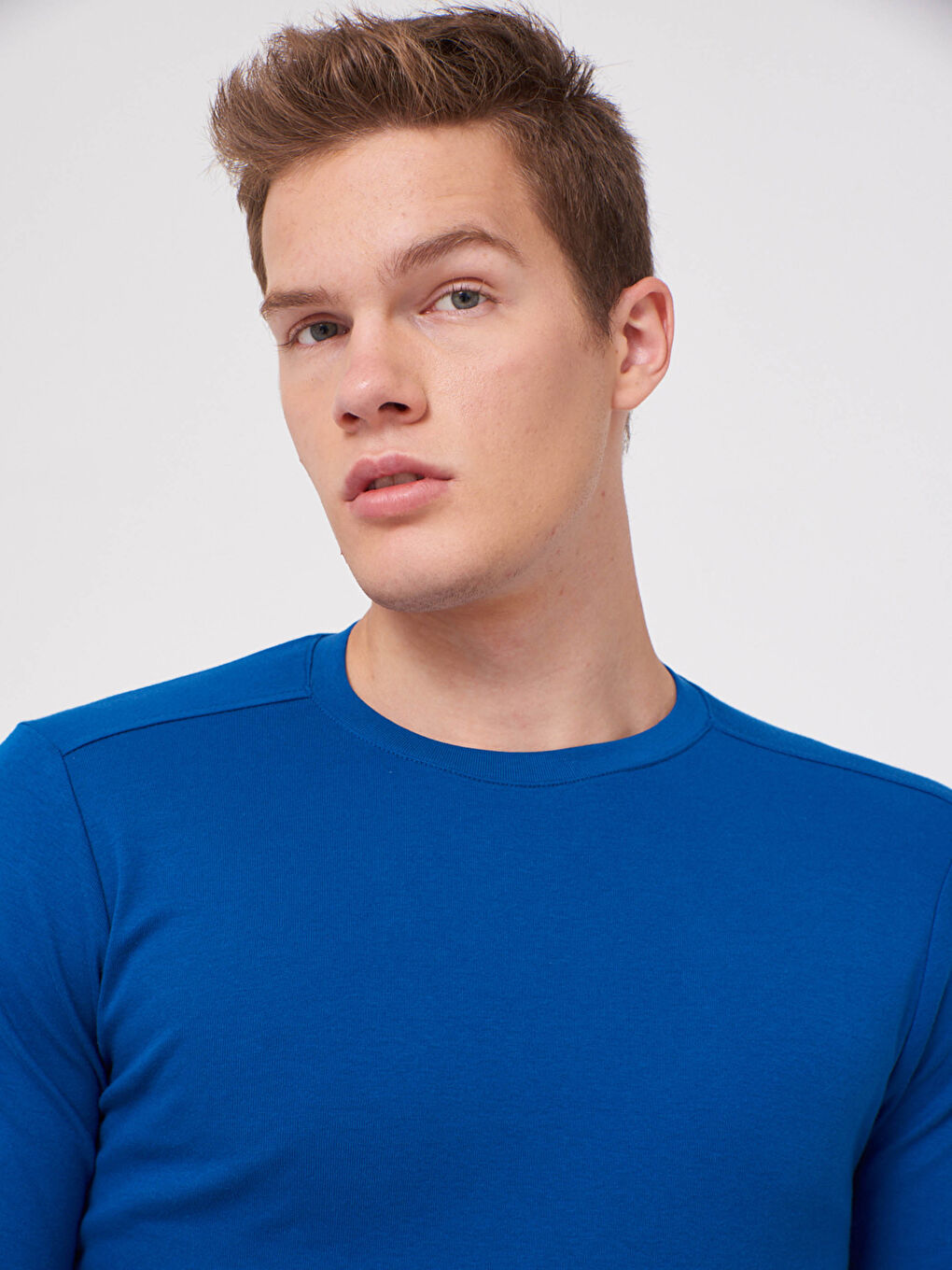 Mavi Bisiklet Yaka Basic Uzun Kollu Tişört-4