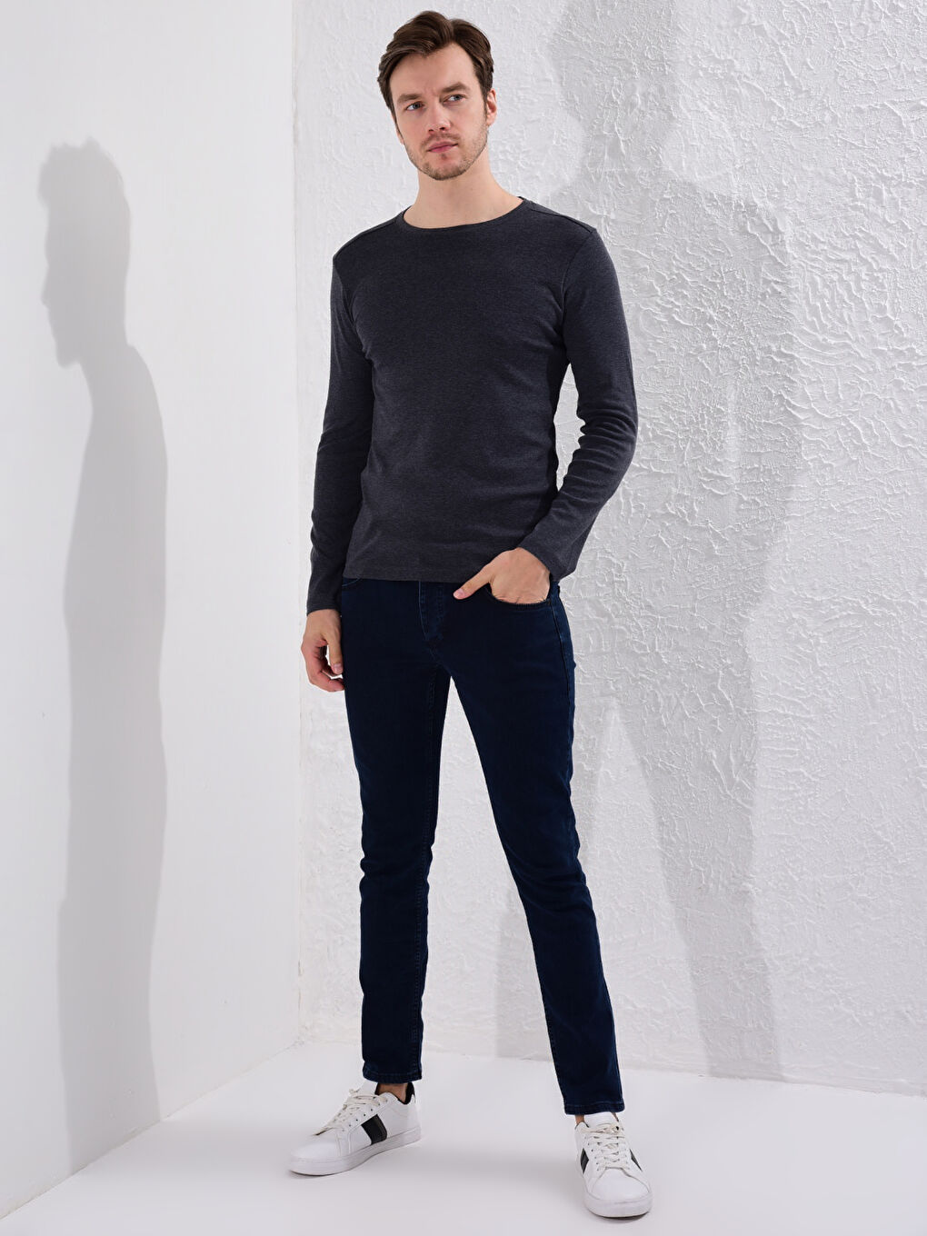 Crew Neck Basic Long Sleeve T-Shirt-2