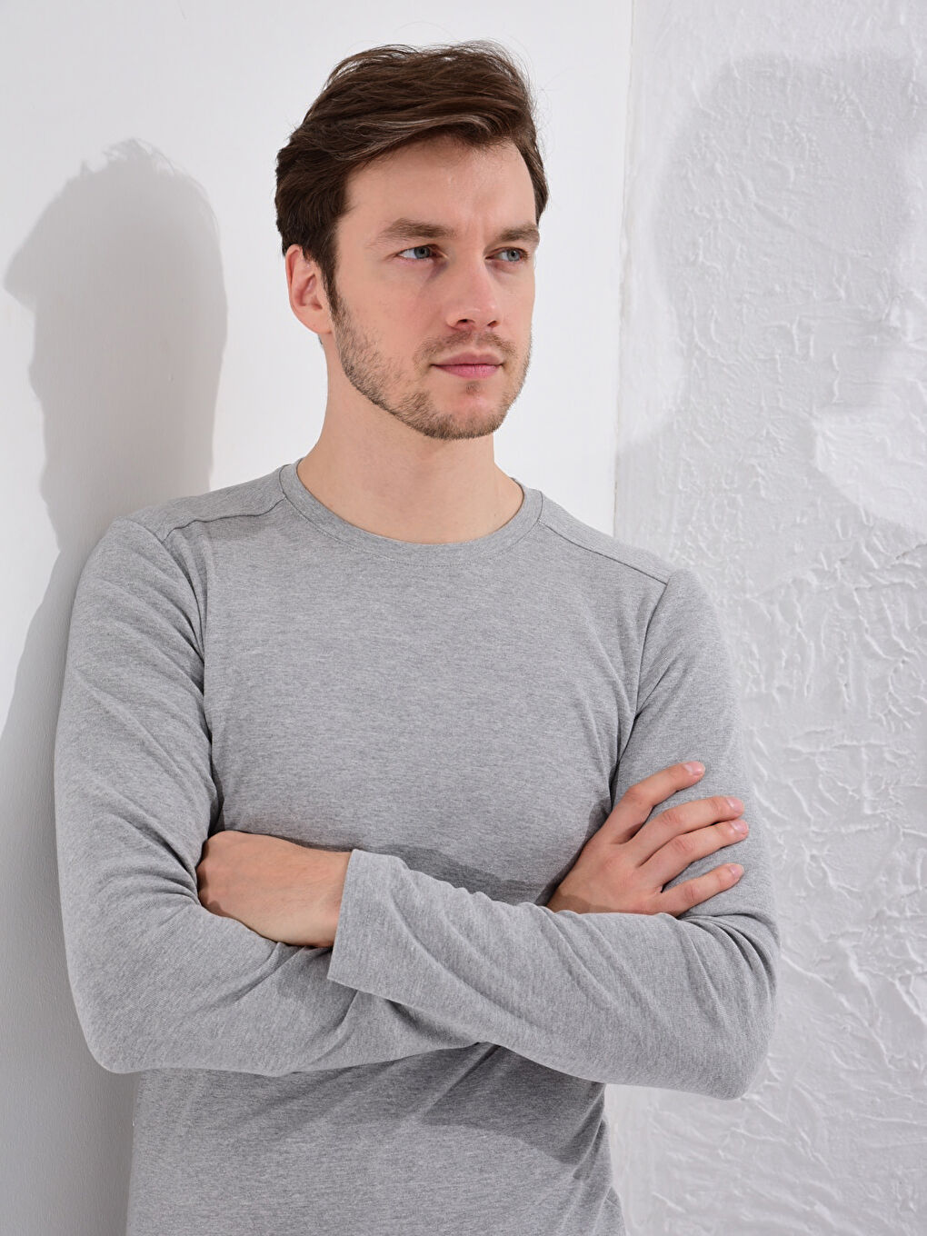 Crew Neck Basic Long Sleeve T-Shirt-1