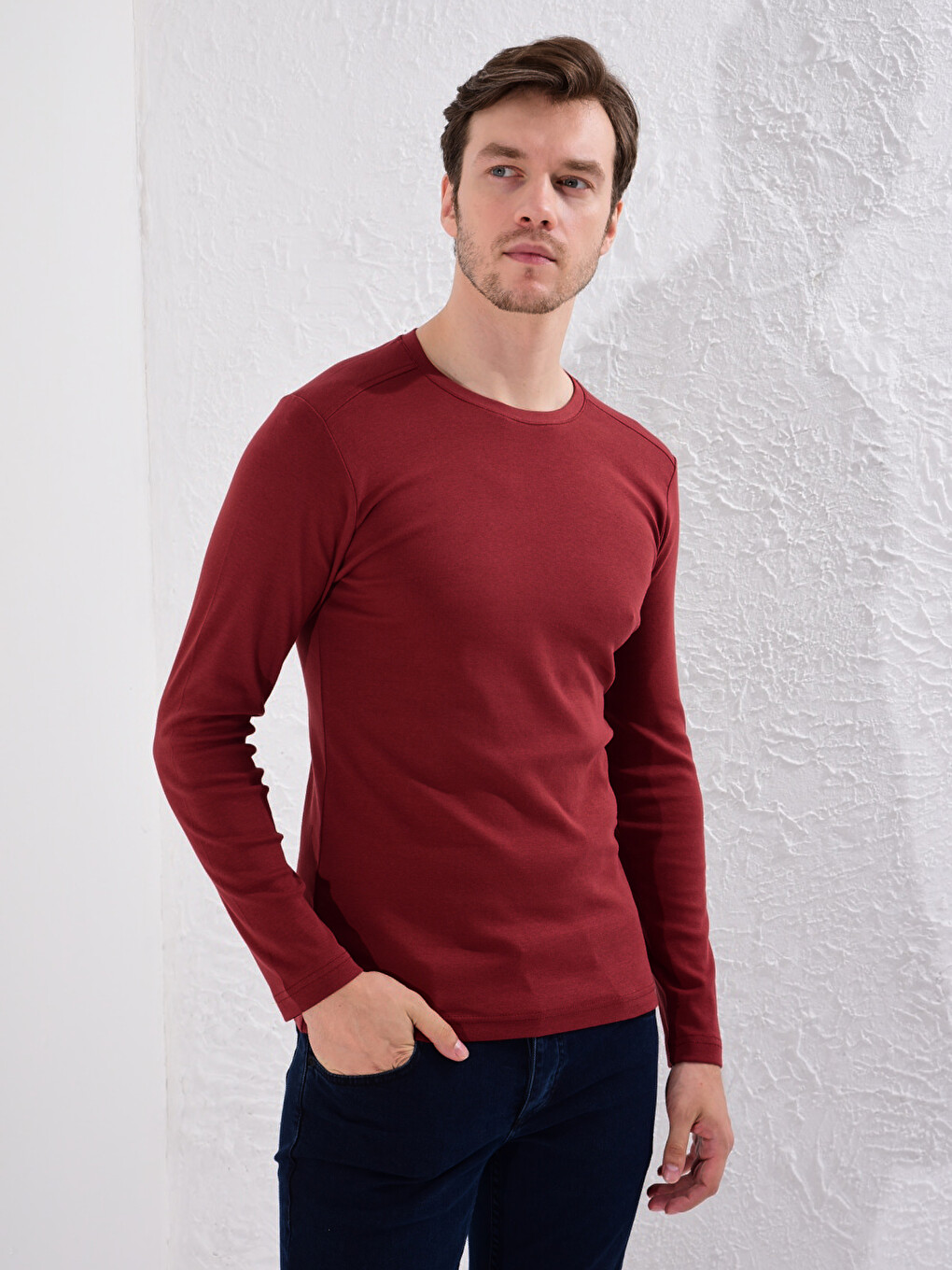 Crew Neck Basic Long Sleeve T-Shirt-1