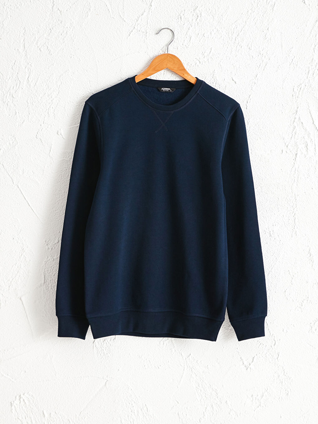 Lacivert Rahat Kalıp Bisiklet Yaka Basic Sweatshirt