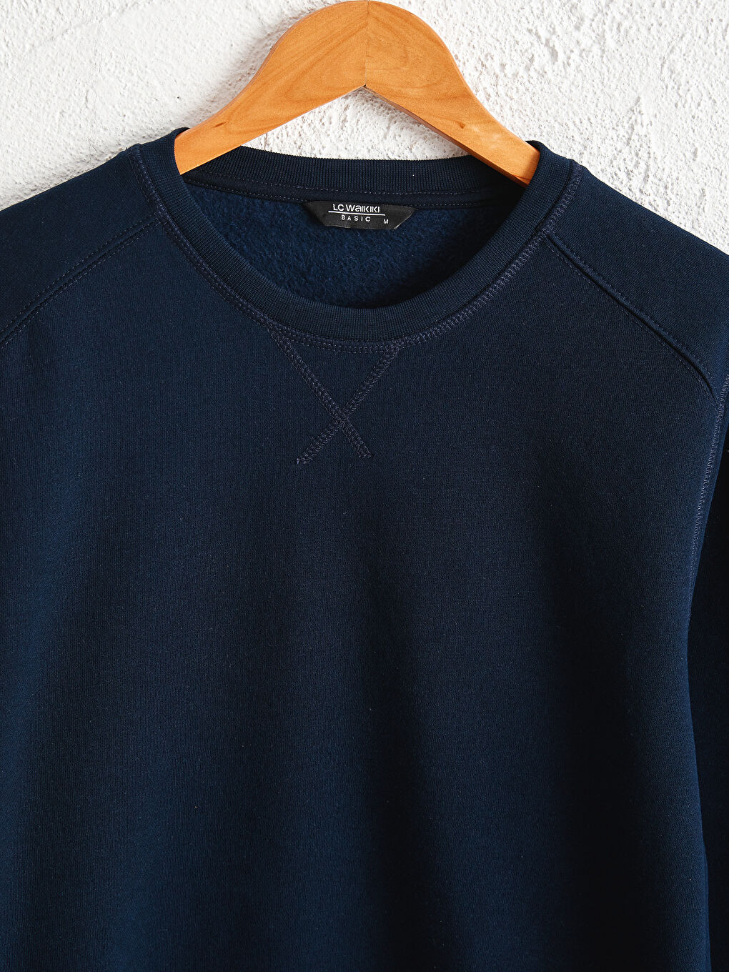 Lacivert Rahat Kalıp Bisiklet Yaka Basic Sweatshirt-2