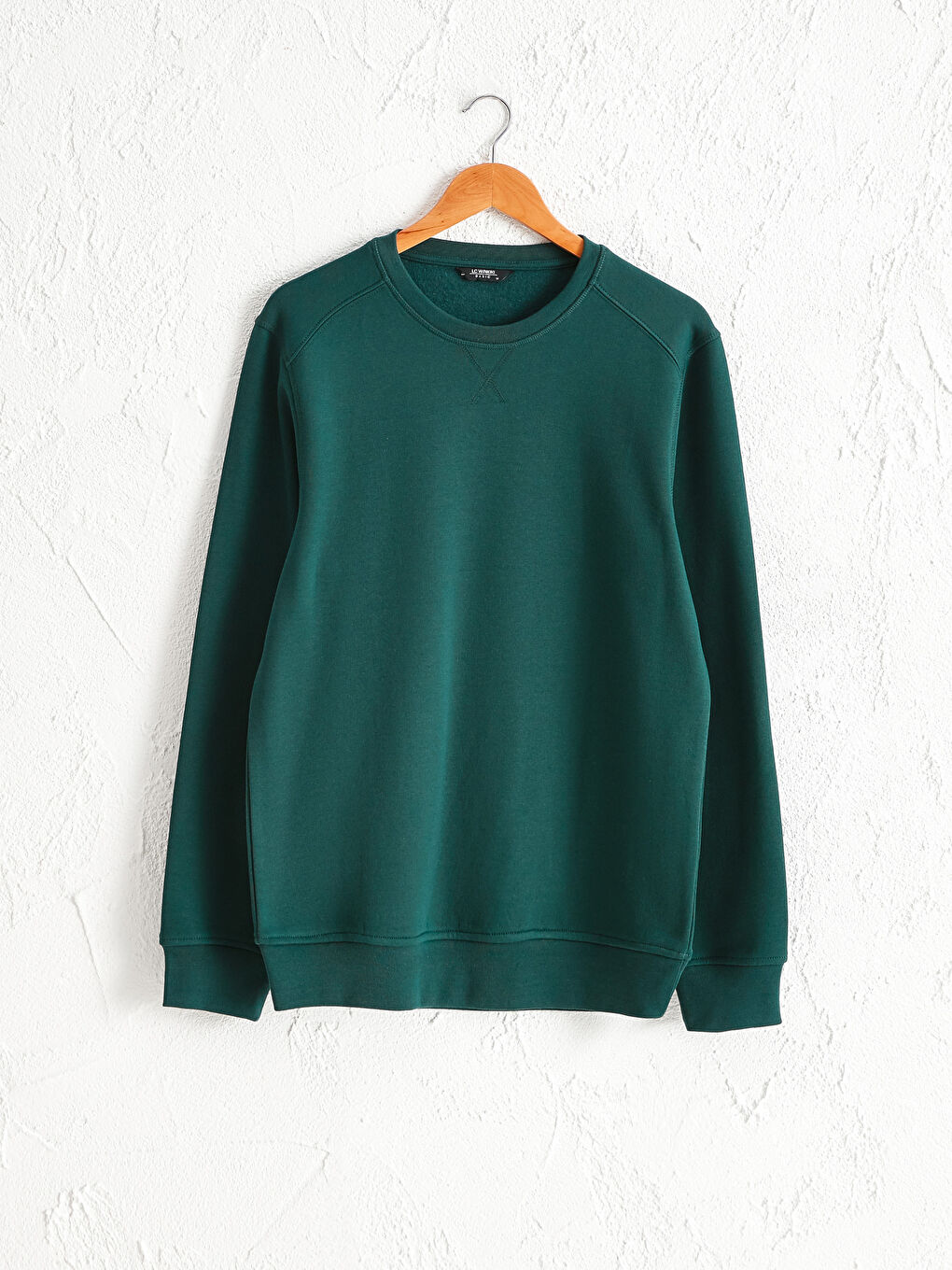 Yeşil Rahat Kalıp Bisiklet Yaka Basic Sweatshirt