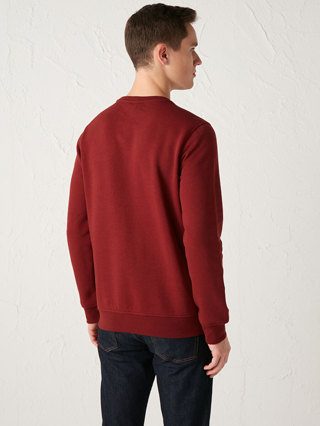 Comfortable Fit Crew Neck Basic Sweatshirt-1