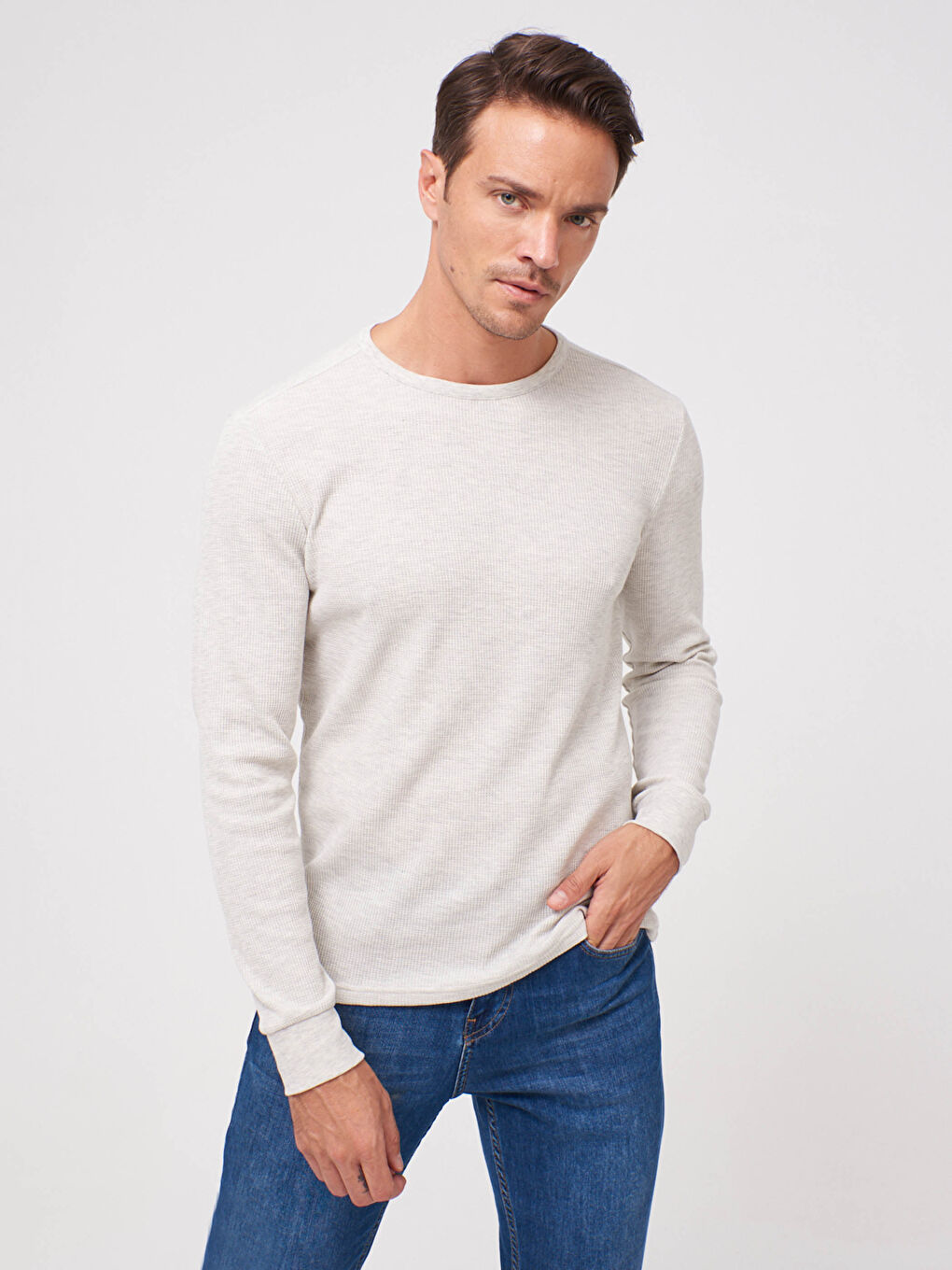 Crew Neck Long Sleeve Basic T-Shirt