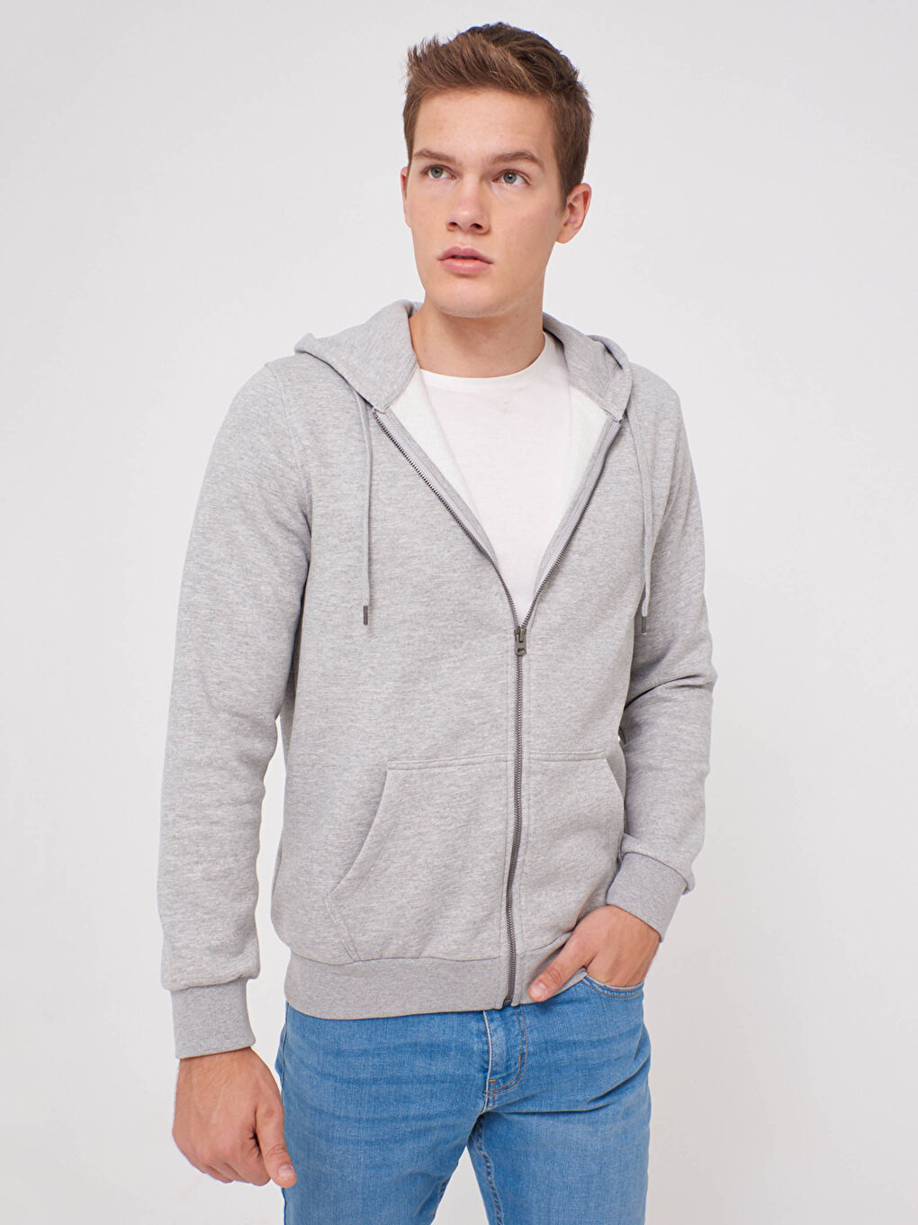 Жайлы еркін пішімді негізгі капюшонды свитшот-1