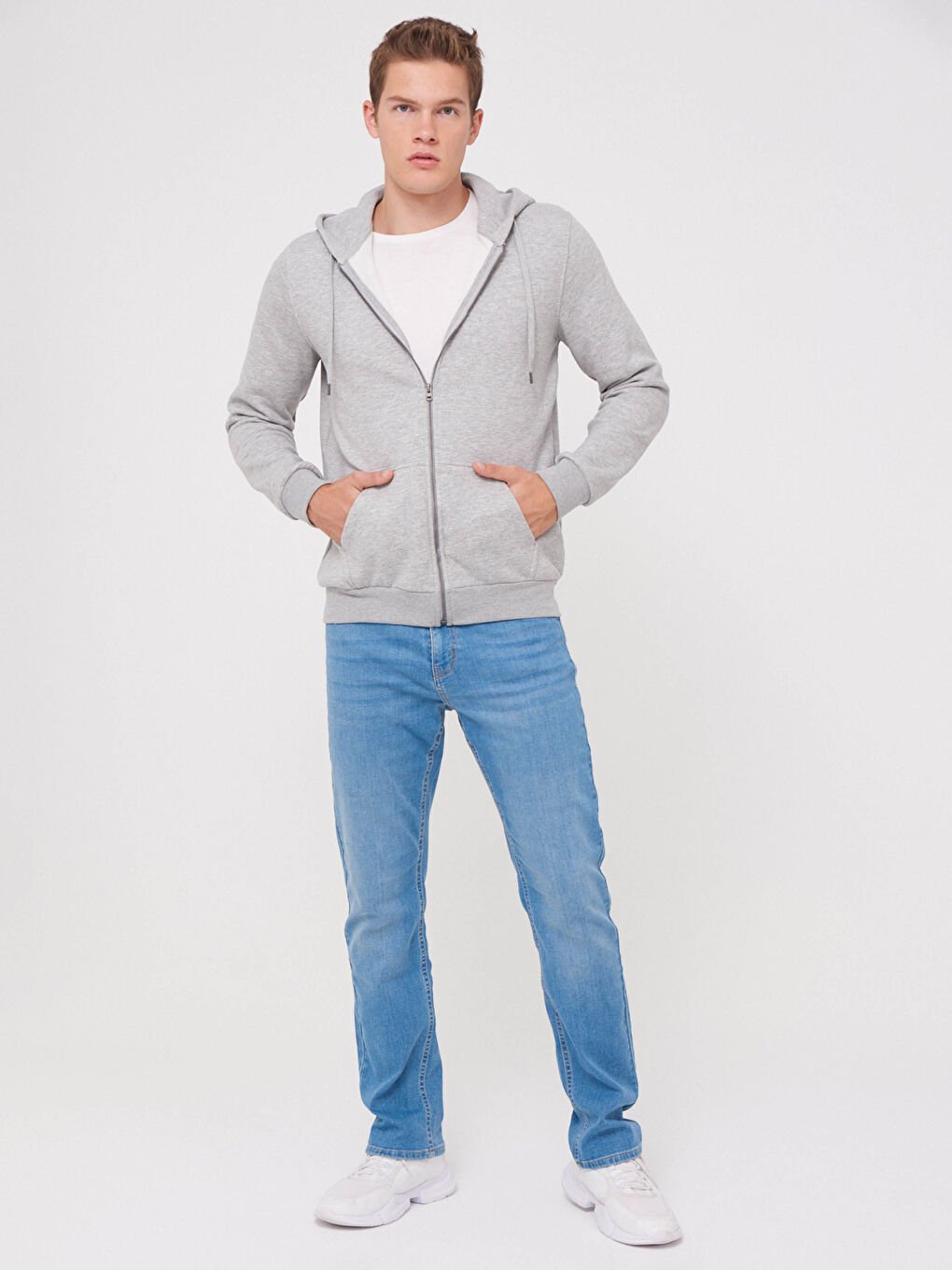 Жайлы еркін пішімді негізгі капюшонды свитшот-2